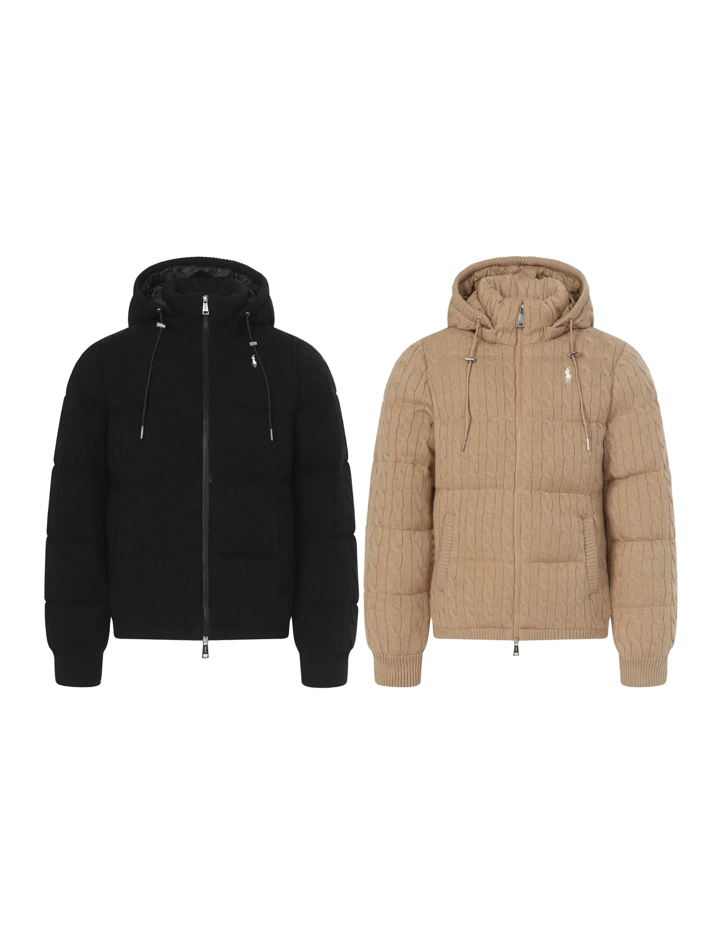 P1000 Women's】Ralph/Ralph Lauren 25ss new hooded down jacket brings warmth within reach. 🧵 Combining classic cable knitting with warm down, it’s a textured choice. Warm winter colors, the answer to classics and style. ❄️ Needless to say, the texture speaks for itself. Rah Lauren cable down jacket defines winter style. Color Black Khaki Size s m L xL